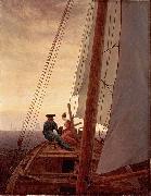Caspar David Friedrich On a Sailing Ship France oil painting artist